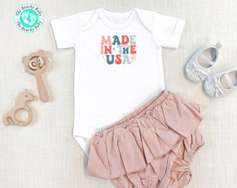 Made in the USA Onesie®, 4th of July Baby Gift, Baby Girl Onesie, Baby Girl Outfit, Patriotic Outfit, Boy July 4th Onesie