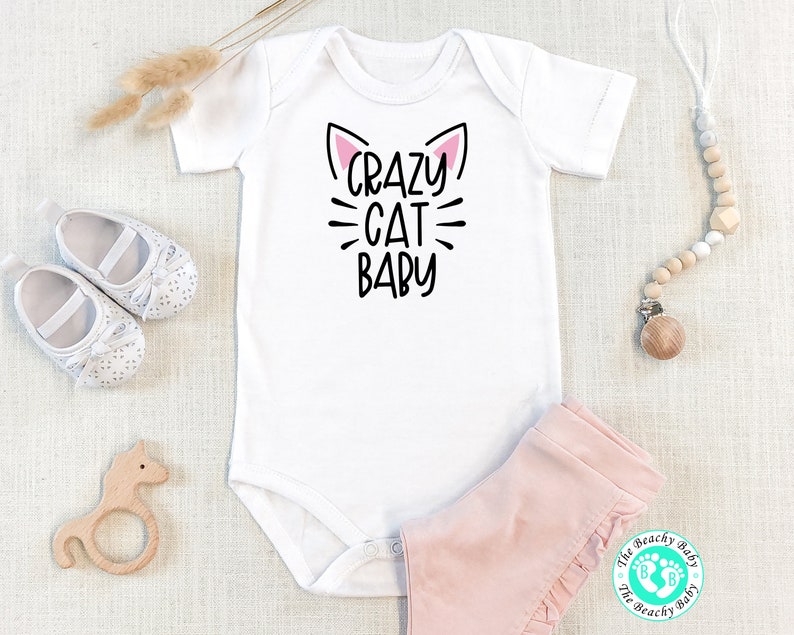 Cat Baby Onesie\u00ae Cat Baby Shower Gift Cat Romper Animal Baby Shower Gift Cat Lover Baby Gift Cat Lover Present Crazy Cat Baby Bodysuit