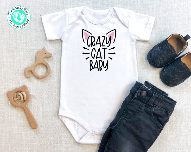 Cat Baby Onesie\u00ae Cat Baby Shower Gift Cat Romper Animal Baby Shower Gift Cat Lover Baby Gift Cat Lover Present Crazy Cat Baby Bodysuit