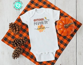 Thanksgiving Onesie® | Autumn is my favorite Color Romper | Cute Fall Baby One Piece Outfit | Thanksgiving Turkey Infant Bodysuit