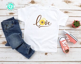 Sunflower Toddler Shirt | Sunflower Love Shirt | Toddler Girl Shirt | Infant Girl Shirt | Summer Girl Shirt | Boho Toddler Shirt