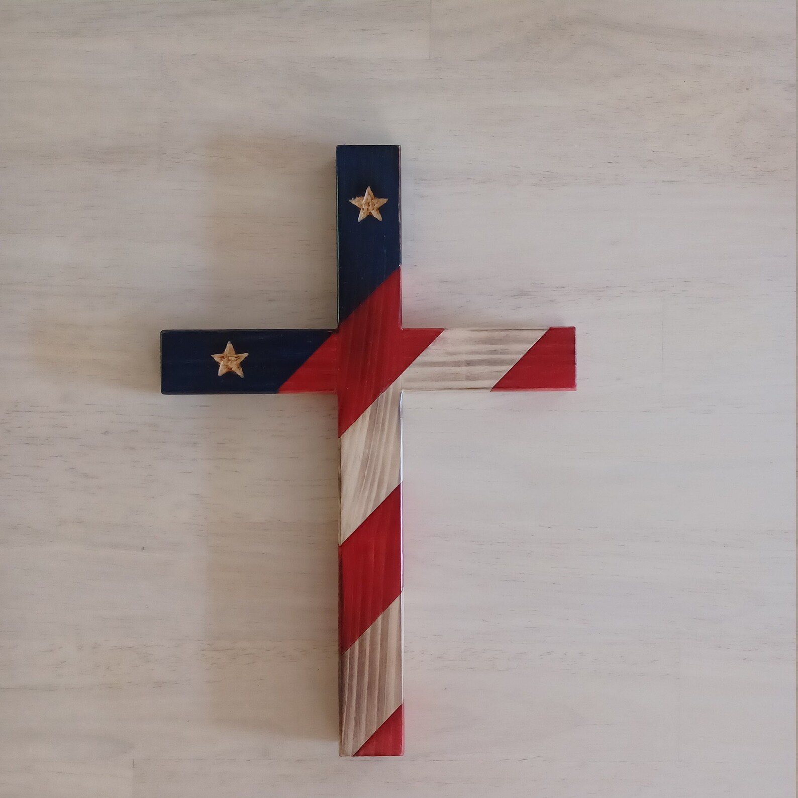 Wooden American Flag Cross Hand Crafted Cross American Flag Etsy