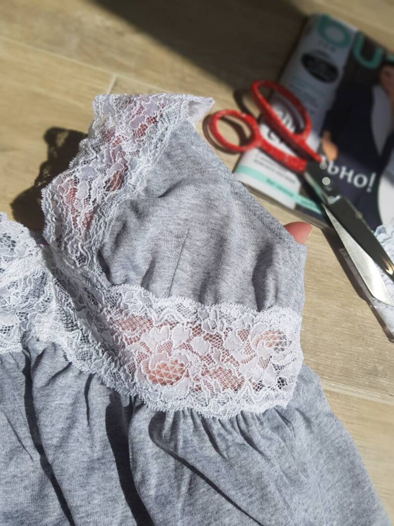 Cotton Nightgown Grey Cotton Nightdress Cotton Sleepwear Etsy Ireland