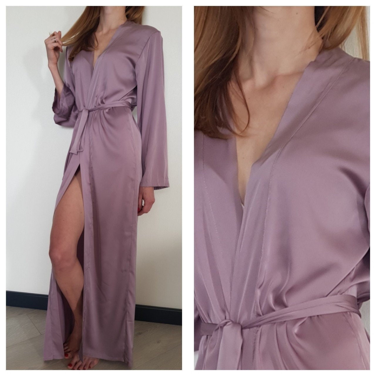 long silk robes cheap
