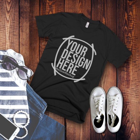 Download Black Shirt Mockup For Etsy Black T Shirt Mock Voucher Mockup Psd Free Download Yellowimages Mockups