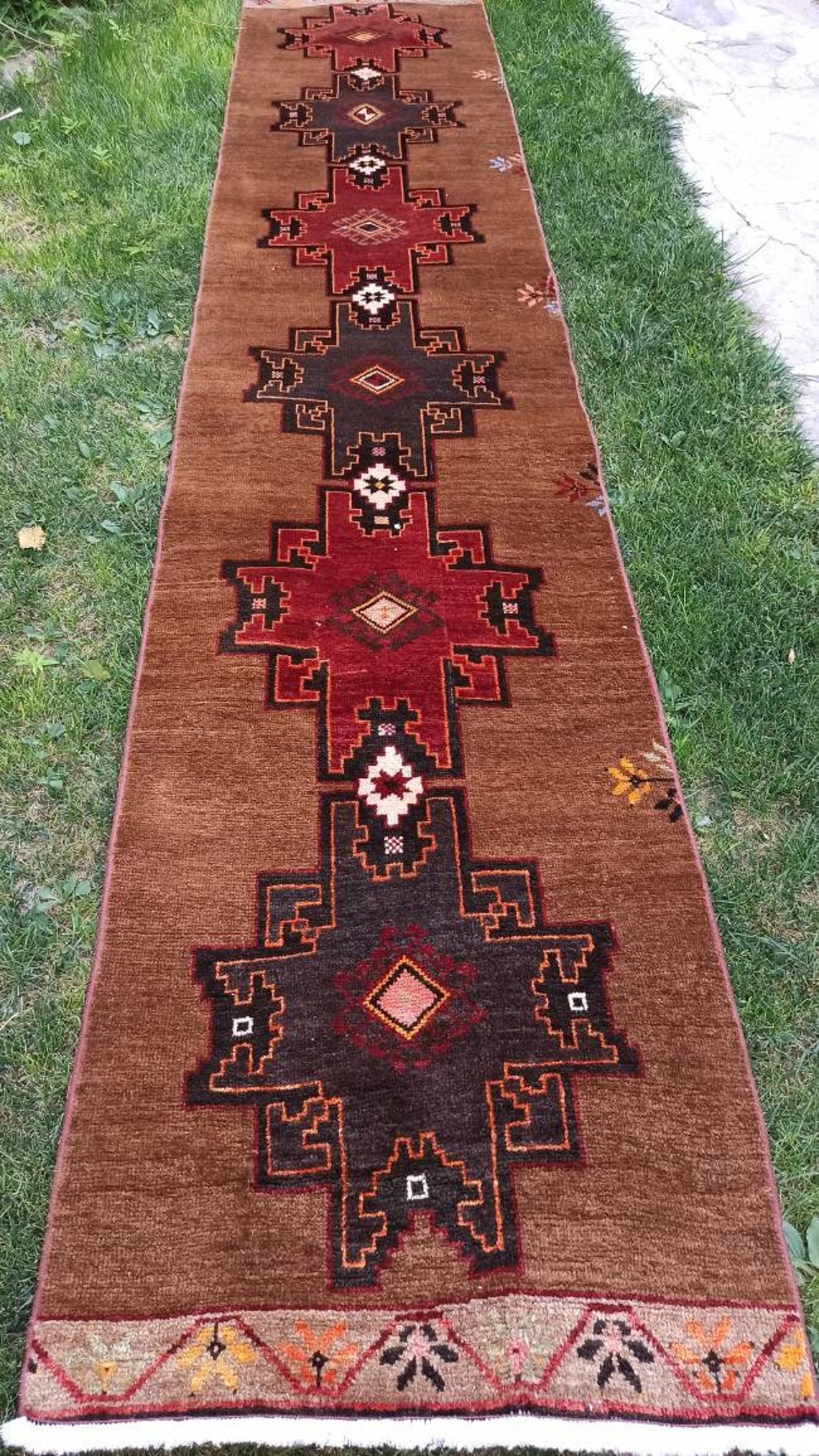 Turkish Runner Rug Vintage Rug Runner Oushak Rug Runner Etsy