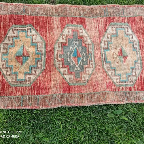 1.9x2.10 ft, Turkish small rug, Oushak small rug, Oushak rug, Turkish rug, small shops rug, vintage small rug, handmade rug, Village rug, wool rug