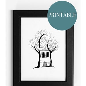 Little Castle in the Wood - Printable Illustration - Instant Download - Print