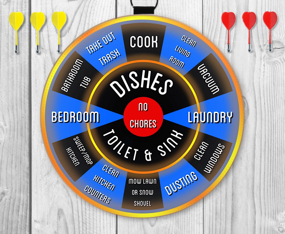 Chore Chart List Dart Board Chore Board & Darts Etsy