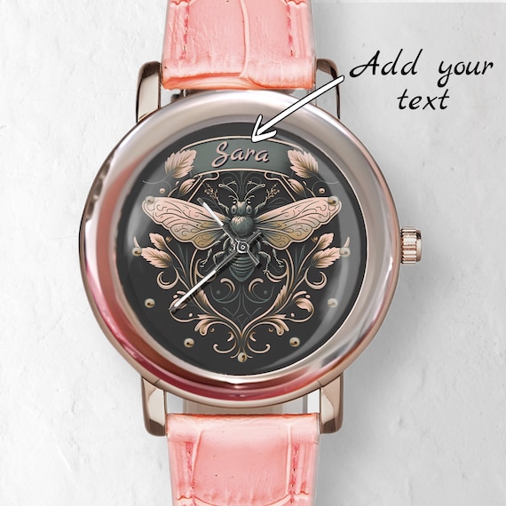 Horloges voor vrouwen bijenart nouveau bannernaamhorloge unieke horloges roze horloge rosegouden horloge uurwerk cadeau voor vrouwen cadeau voor moeder Etsy Nederland