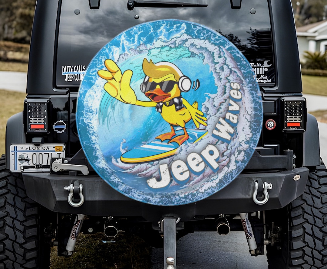 Duck Duck Jeep, Jeep Wave Tire Cover, Duck Wave, Surf Duck, Custom Tire