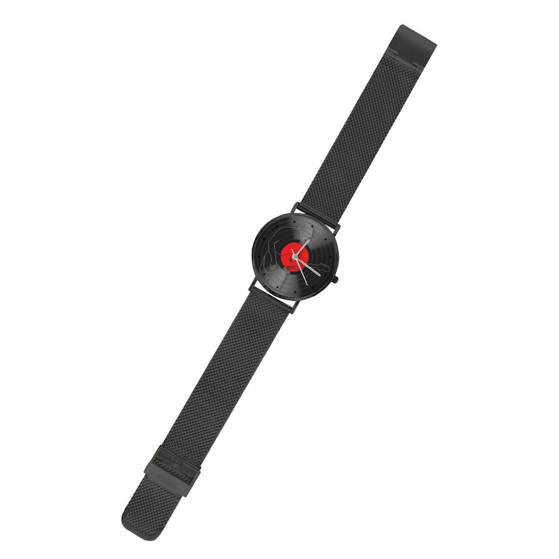Vinyl record guitar watch, music lover gift, retro art wristwatch for men and women, Music Fandom watches image 13