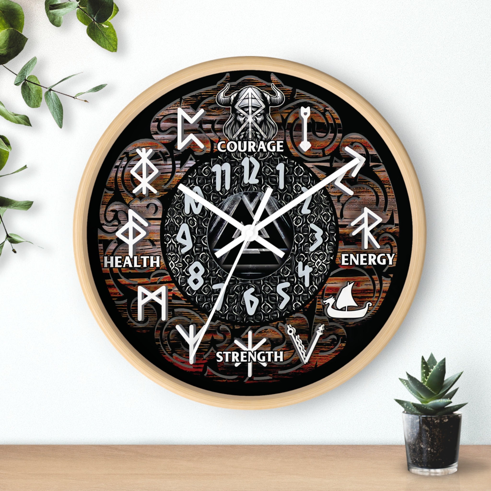 ヴィヴィアン・スタンシャル デタラメ・ロック / ペイパー・ラウンド 7inch Viking Shield Wall Clock: Valknut Norse Decor, Silent Clock - Etsy