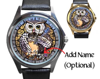 Owl Watch Red Silicone Band Rhinestones Around Face  display picture 2