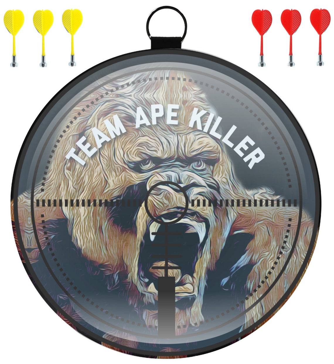 Team Ape Killer Dart Board Game Room Movie Room Etsy