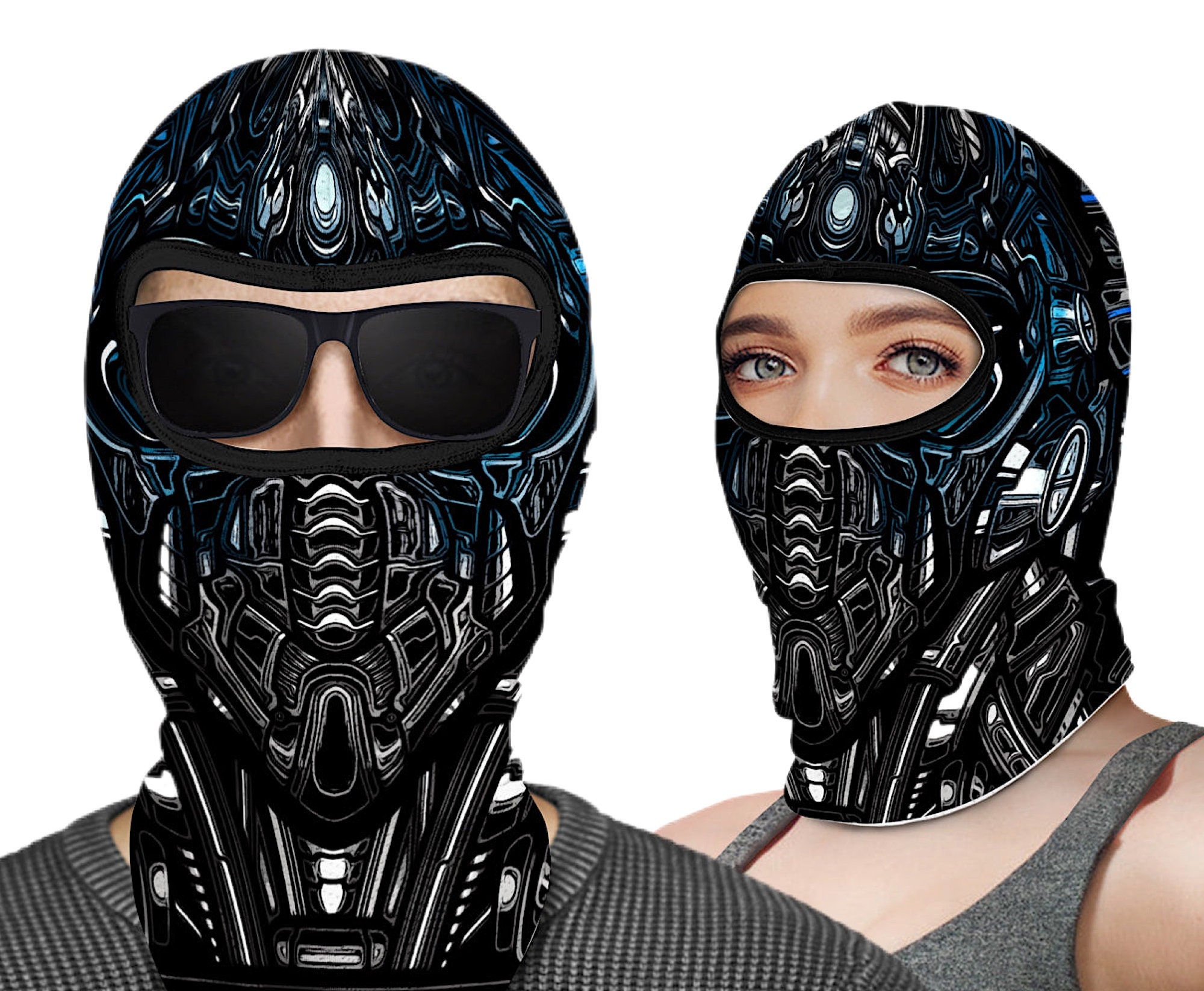 Cyberpunk Mask Face Mask Futuristic Black Mask Etsy