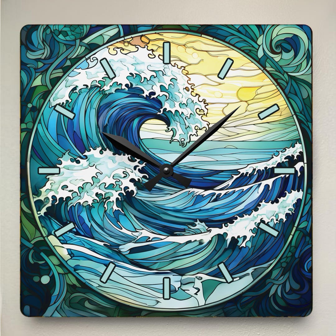 Ocean Wave Wall Clock: Acrylic Glass Coastal Art - Etsy
