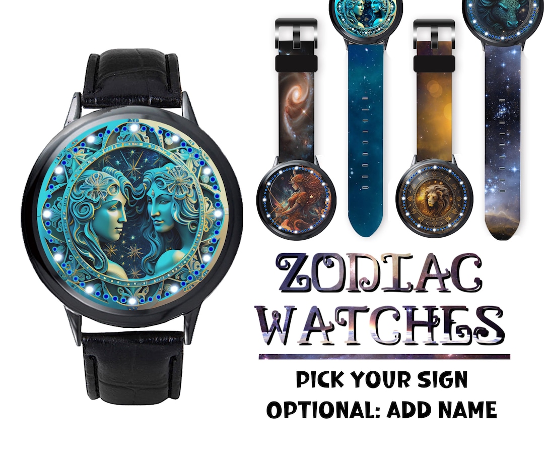 Zodiac Watch, Unique Watches, Birthday Astrology Gift, Watches for