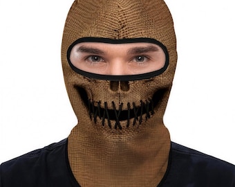 Scary Scarecrow Mask, Balaclava Face Mask - Halloween Costume Head Face Mask