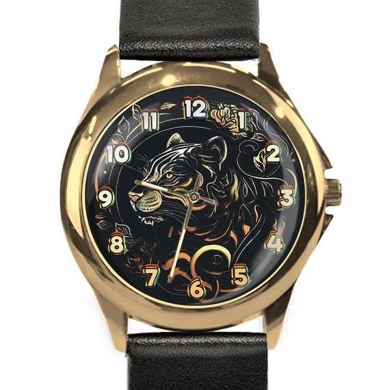Watches for Women Watches for Men Tiger Watch Cat Watch Unique Watches Gold or Silver Leather Band for Women Stainless Steel for Men Etsy