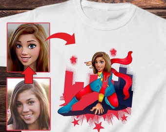 Personlig superhjälte-tecknad tröja: Anpassad serietidningspresent för barn