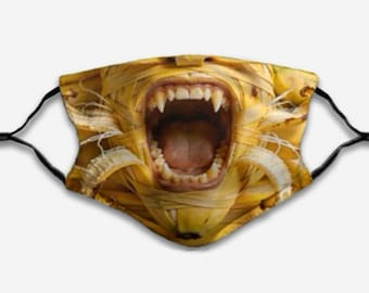 Banana Mummy Mask - Fruit Monster Half Mask - Halloween Costume Cover for Kids