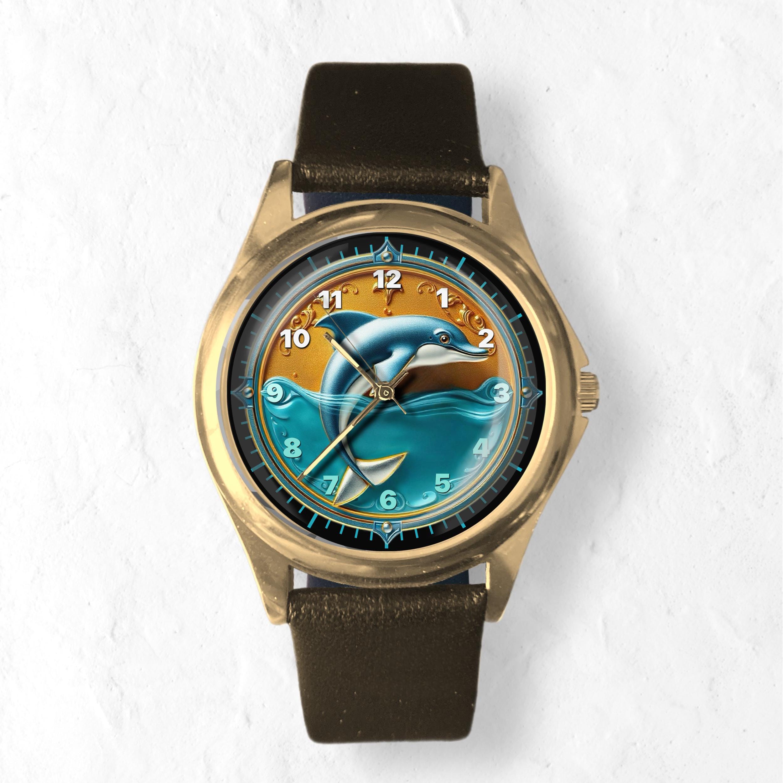 Gorham Gold Tone and Sterling Silver Dolphin Wristwatch Silver Dolphin Watch - Etsy main image 2