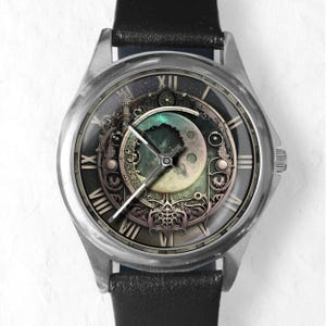 Watches for women, Moon Watch, Beautiful Watch, Celtic and celestial Style, Time Piece, Roman Numeral Watch, Unique Watch, Gift for Women