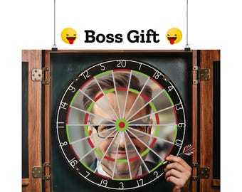 Custom Face Dartboard Poster, Personalized Funny Gag Gift, Gift for Boss, Photo Wall Art