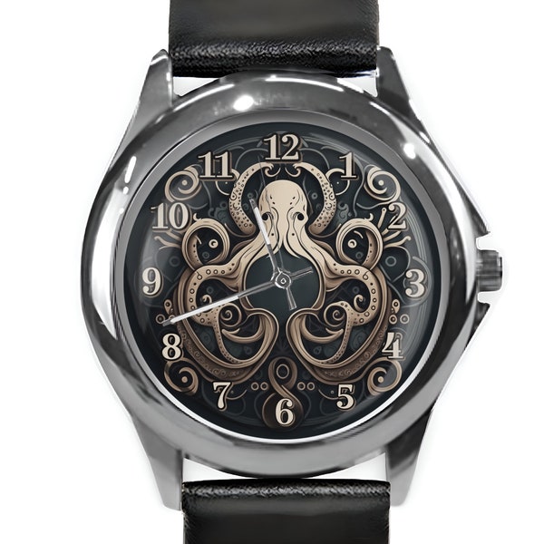 Watches for Women, Octopus Watch, Unique Watches, Octopus Gift, Unisex Watch, Leather Watch for Women, Stainless Steel band Watches for Men