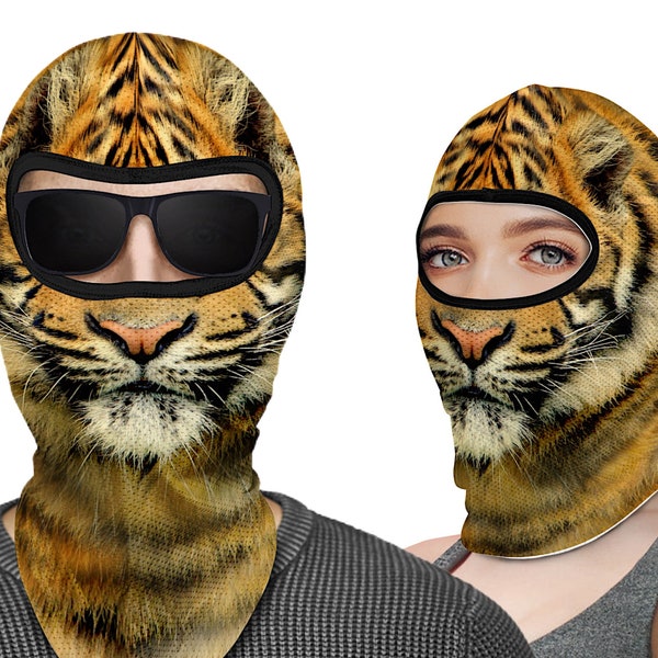 Tiger Face Mask, Tiger Skin Costume, Balaclava Face Mask, Full Face Mask, Balaclava Costume, Animal Face Mask, Outdoor Mask, Face Cover