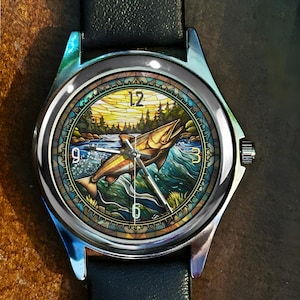Fishing Watch: Stained Glass Effect, Fisherman Gift