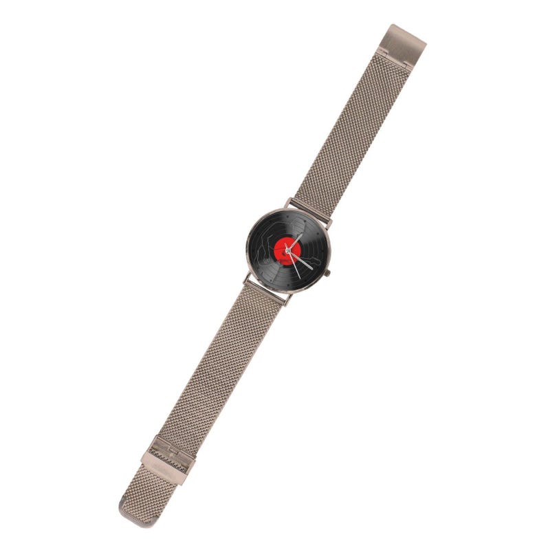 Vinyl record guitar watch, music lover gift, retro art wristwatch for men and women, Music Fandom watches One Size