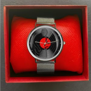 Vinyl record guitar watch, music lover gift, retro art wristwatch for men and women, Music Fandom watches image 5