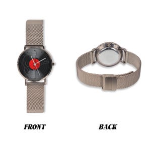 Vinyl record guitar watch, music lover gift, retro art wristwatch for men and women, Music Fandom watches image 7
