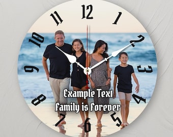Custom Photo Wall Clock, Personalized Family Keepsake, Gift for Parents and Grandparents