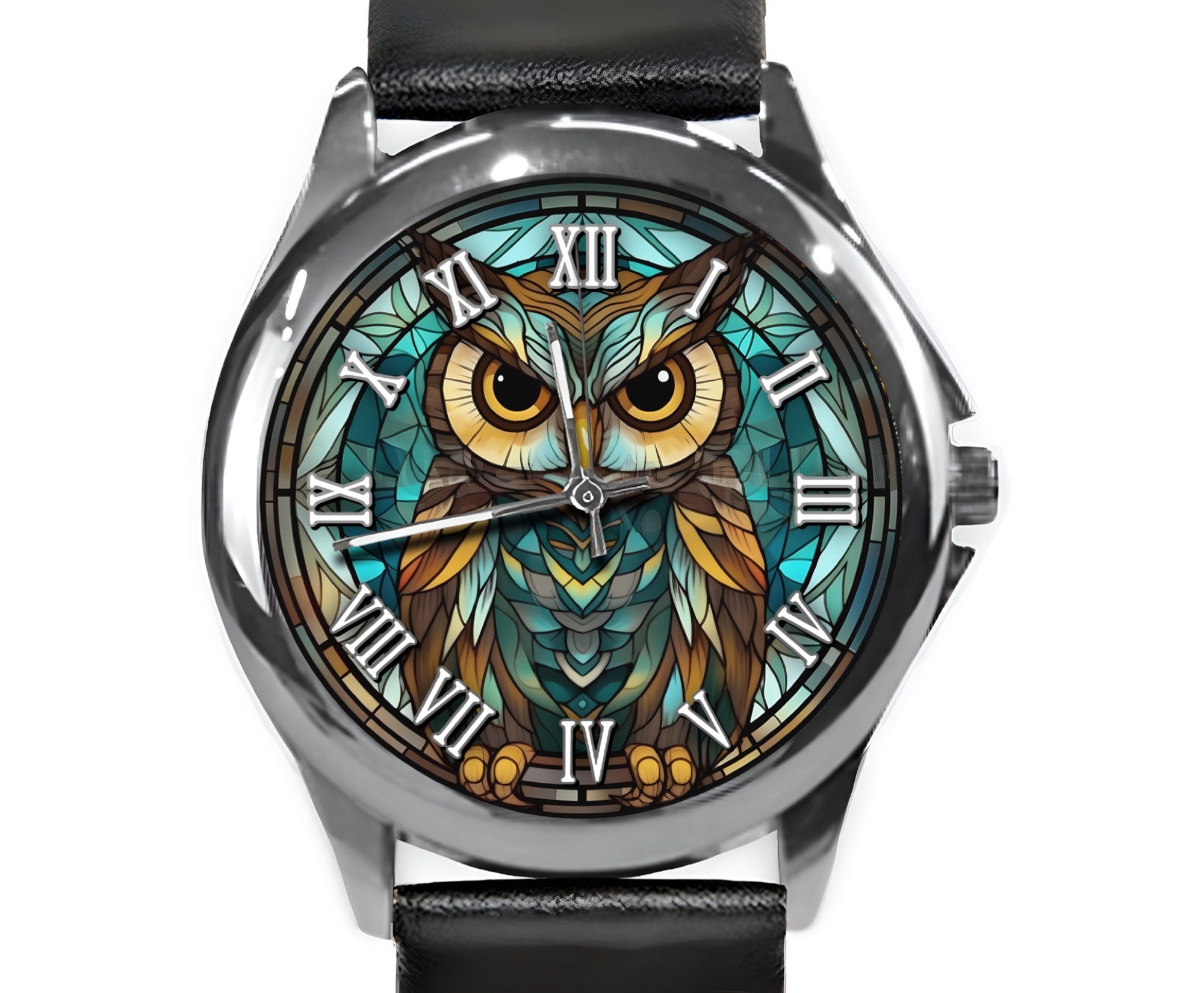 Montres pour femmes, montre hibou, montres uniques, montre-bracelet unisexe, montre en cuir, acier inoxydable, cadeaux hibou, montre pour homme, montr