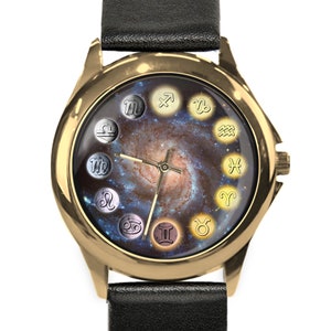 Zodiac Galaxy Watch: Sun, Moon & Stars - Leather or Steel Band
