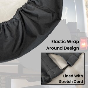 May include: Black fabric car seat cover with elastic wrap around design. The cover is lined with stretch cord.