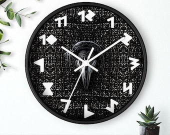 Chainmail Wall Clock, Viking Clock, Raven Clock, Ragnar, Viking Gift, Nordic Numbers, Man Cave Clock, Viking Lovers Gift, Wall Art Gift