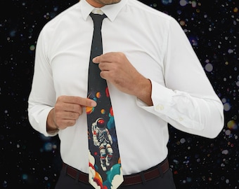 Corbata espacial de astronauta, corbata de moda masculina única