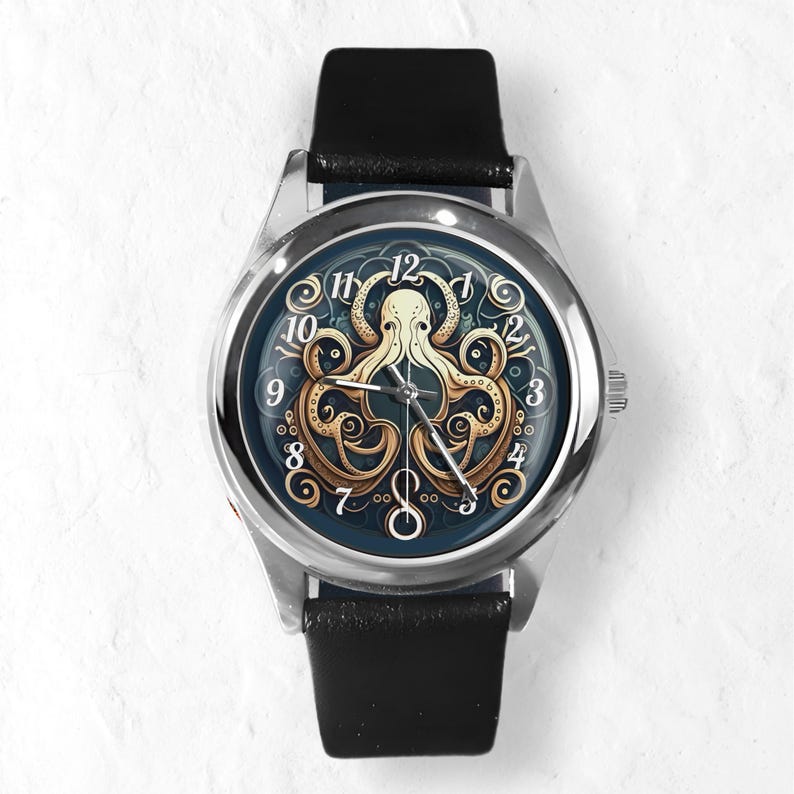 Octopus Watch: Personalized Stainless Steel & Leather Timepiece Gold (Women’s)