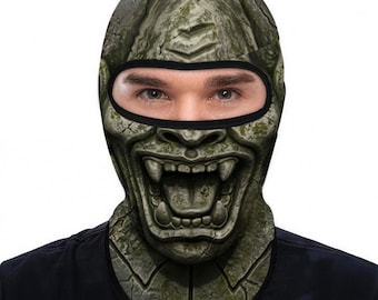 Japanese Oni Mask, Balaclava Face Mask, Halloween Costume, Head Face Mask