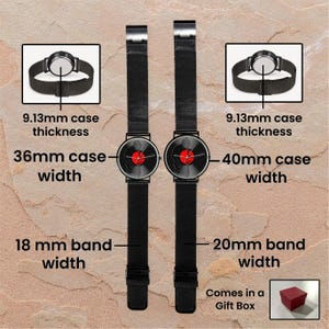 Vinyl record guitar watch, music lover gift, retro art wristwatch for men and women, Music Fandom watches image 2
