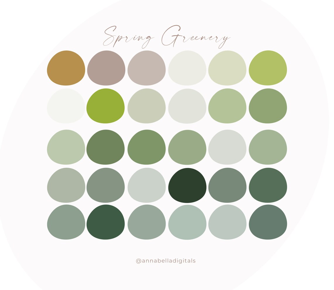 Spring Greenery Procreate Color Palette Procreate Palette | Etsy
