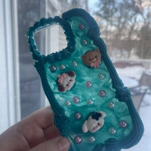 Blue IPhone 15 Case| Kawaii Phone Case| Unique Phone Case