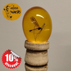 perfect and complete John Hammond cane with real and Hybrid insect in amber 3D - Jurassic Park - artisan stick in resistant image 5