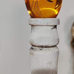 perfekter und vollständiger John Hammond-Stock mit echtem und Hybrid-Insekt in Bernstein 3D - Jurassic Park - handgefertigter Stock in widerstandsfähigem