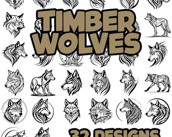 Timber Wolves - 32 SVG Designs Bundle! - for Cricut & Silouhette - Etsy