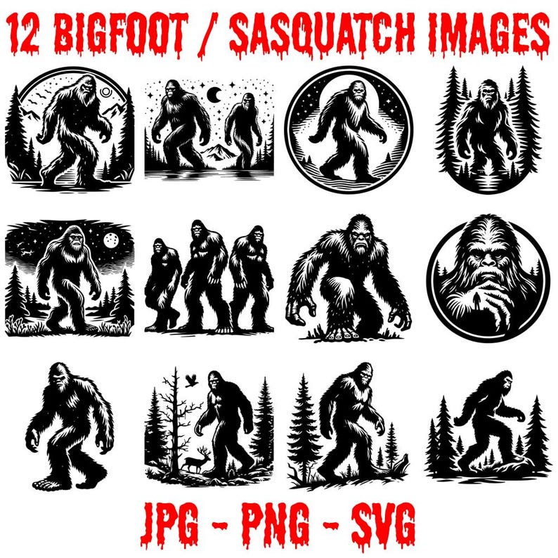 12 Bigfoot / Sasquatch SVG Cut Files - Etsy